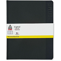 Dome Personal Journal - 8 x 10 Inch Hardcover Black Lined Journal Notebook (30013)