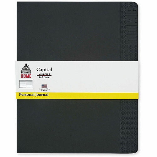 Dome Personal Journal - 8?10 Inch Softcover Black Lined Journal Notebook (30012)