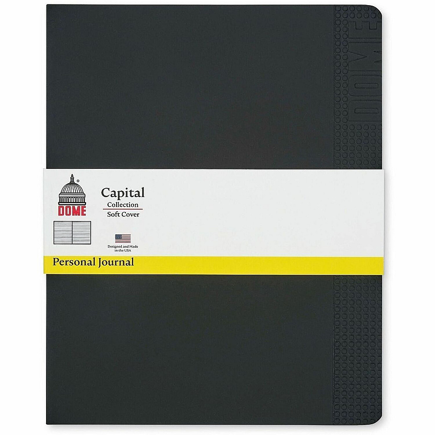 Dome Personal Journal - 8?10 Inch Softcover Black Lined Journal Notebook (30012)