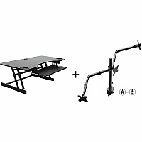 Rocelco R ADRB-45-DM3 Standing Desk Converter Bundle