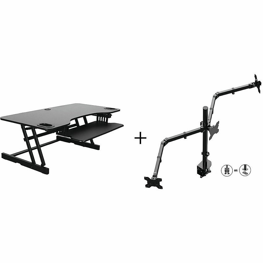 Rocelco R ADRB-45-DM3 Standing Desk Converter Bundle
