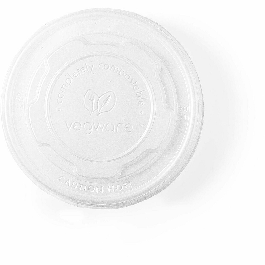 Vegware Flat CPLA Lids for 90-Series Soup Containers (VLID90S)