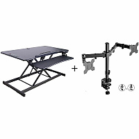 Rocelco R EDRB-46-DM2 Electric Desk Riser Bundle