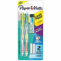 Paper Mate Clearpoint #2 Mechanical Pencils 0.7 mm Graphite Lead - HB/#2 - Color Block 2 Barrel - 2 / Pack (2221452)