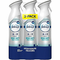 Febreze Heavy-Duty Air Freshener Spray Spray - 8.1 fl oz (0.3 quart) - Crisp Clean - Odor Neutralizer, Heavy Duty, VOC-free - 3/Pack - 4 / Carton (20561)