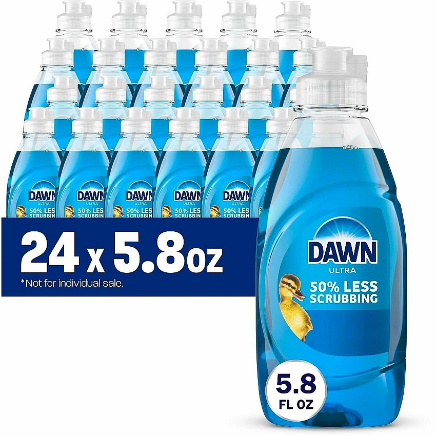 Dawn Ultra Dish Liquid Soap For Multipurpose - Liquid - 5.8 fl oz (0.2 quart) - Original Scent - Recommended For: Grease Remover, Stain Remover - Versatile, Freshen - Blue - 24 / Carton (25477)