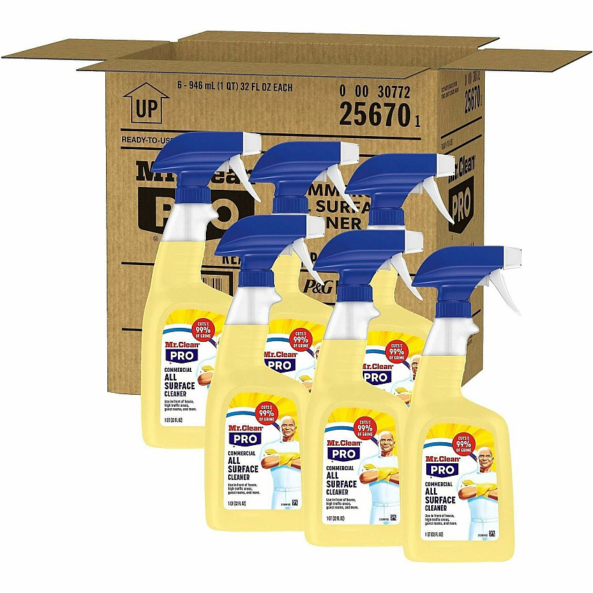 Mr. Clean PRO All-Surface Cleaner For Multi Surface, Multipurpose - Ready-To-Use - Liquid - 32 fl oz (1 quart) - Recommended For: Dirt Remover, Grease Remover, Grime Remover, Soil Remover - Alkylphenols-free, Benzene-free, Lead-free, Mercury-free, (25670)