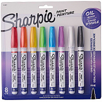 Sharpie Oil-Based Paint Markers Erasable - Assorted Ink - Oil Based - School, Project, Glass - 8 / Pack (2144007)