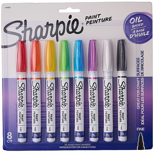 Sharpie Oil-Based Paint Markers Erasable - Assorted Ink - Oil Based - School, Project, Glass - 8 / Pack (2144007)