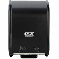LoCor Touchless Hard-Wound Roll Towel Dispenser Touchless, Roll Dispenser - 9.6" Height x 12.3" Width x 17.3" Depth - Matte Black - Anti-bacterial - 1 Carton (D68006N)