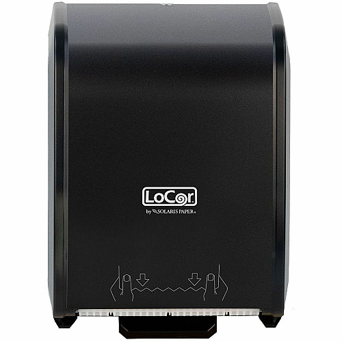 LoCor Touchless Hard-Wound Roll Towel Dispenser Touchless, Roll Dispenser - 9.6" Height x 12.3" Width x 17.3" Depth - Matte Black - Anti-bacterial - 1 Carton (D68006N)