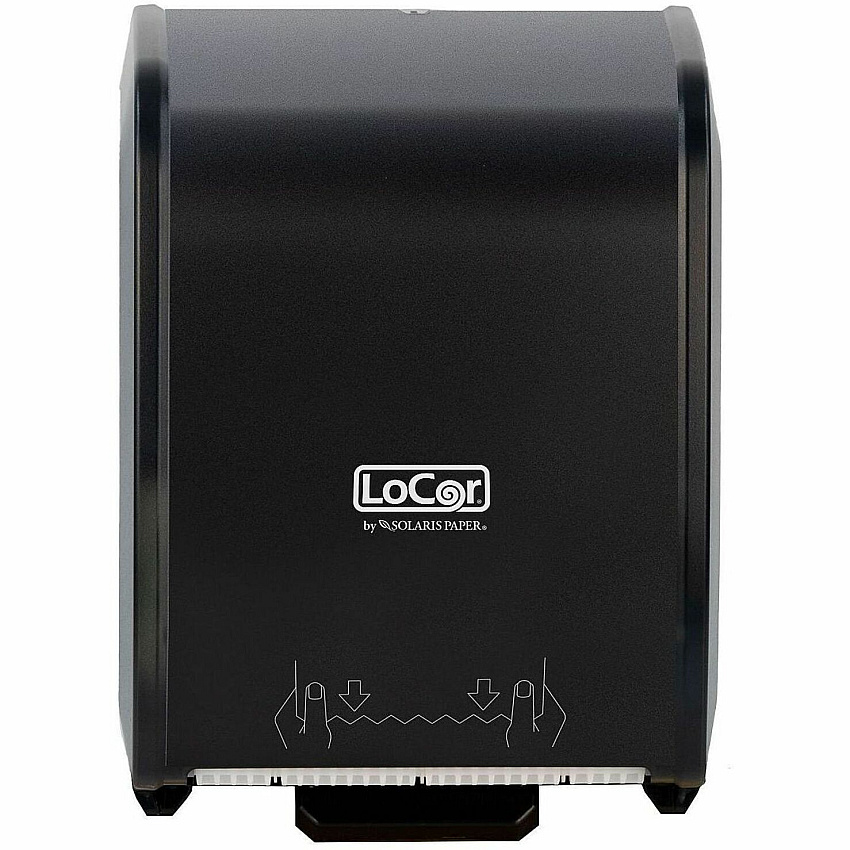 LoCor Touchless Hard-Wound Roll Towel Dispenser Touchless, Roll Dispenser - 9.6" Height x 12.3" Width x 17.3" Depth - Matte Black - Anti-bacterial - 1 Carton (D68006N)