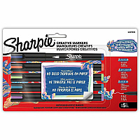 Sharpie Creative Markers Earth Tone Ink - Water Based, Acrylic Based - Glass, Art, Coloring - 5 / Pack (2209909)