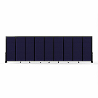 Screenflex Portable Partitions Full Motion Room Dividers 9 Panels - 25.1 ft Width x 90" Height - Steel Frame - Fabric, Polyester - Navy - 1 Each (FSH769BDV)