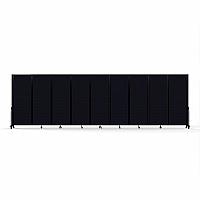 Screenflex Portable Partitions Full Motion Room Dividers 9 Panels - 25.1 ft Width x 90" Height - Steel Frame - Fabric, Polyester - Black - 1 Each (FSH769BDX)