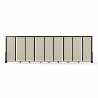 Screenflex Portable Partitions Full Motion Room Dividers 9 Panels - 25.1 ft Width x 90" Height - Steel Frame - Fabric, Polyester - Sand - 1 Each (FSH769BSND)