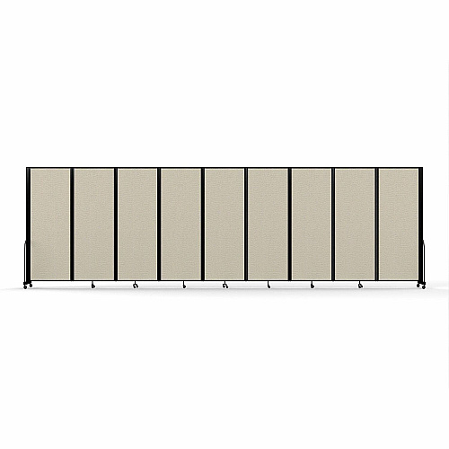 Screenflex Portable Partitions Full Motion Room Dividers 9 Panels - 25.1 ft Width x 90" Height - Steel Frame - Fabric, Polyester - Sand - 1 Each (FSH769BSND)
