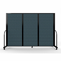 Screenflex Portable Partitions Full Motion Room Dividers 3 Panels - 103" Width x 72" Height - Steel Frame - Fabric, Polyester - Blue - 1 Each (FSH603BDB)