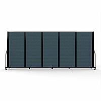 Screenflex Portable Partitions Full Motion Room Dividers 5 Panels - 14.1 ft Width x 72" Height - Steel Frame - Fabric, Polyester - Blue - 1 Each (FSH605BDB)