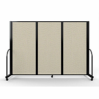 Screenflex Portable Partitions Full Motion Room Dividers 3 Panels - 103" Width x 72" Height - Steel Frame - Fabric, Polyester - Sand - 1 Each (FSH603BSND)