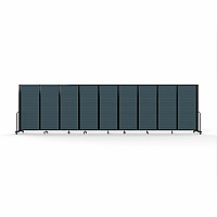 Screenflex Portable Partitions Full Motion Room Dividers 9 Panels - 25.1 ft Width x 82" Height - Steel Frame - Fabric, Polyester - Blue - 1 Each (FSH6109BDB)