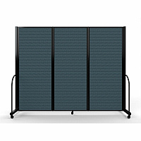 Screenflex Portable Partitions Full Motion Room Dividers 3 Panels - 103" Width x 82" Height - Steel Frame - Fabric, Polyester - Blue - 1 Each (FSH6103BDB)