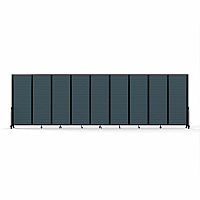 Screenflex Portable Partitions Full Motion Room Dividers 9 Panels - 25.1 ft Width x 90" Height - Steel Frame - Fabric, Polyester - Blue - 1 Each (FSH769BDB)