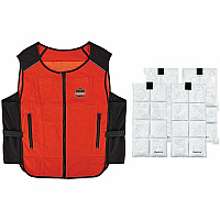 Ergodyne Chill-Its 6260 Cooling Packs Vest Kit Recommended for: Indoor/Outdoor, Industrial, Pulp & Paper, Running, Biking, Yardwork - Small/Medium - 30.75" Chest - Heat, Warm Temperature, Heat Stress Protection - Hook & Loop/Zipper Closure - 2 Poc (12009)