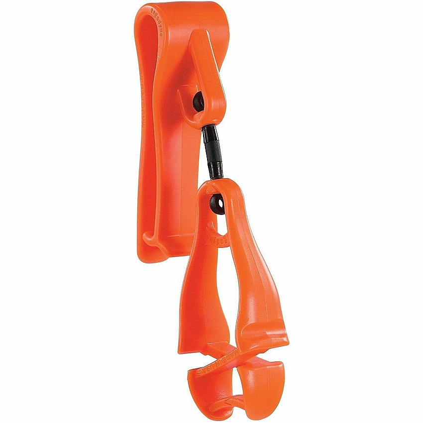 Ergodyne Squids 3425 Swiveling Glove Clip Holder for Gloves, Mitten, Personal Protective Equipment (PPE), Towel, Belt, Warehouse, Construction, Distribution - Swivel, Strong, Temperature Resistant, Durable, Non-conductive, Easy Grip - Orange - Ace (19558)