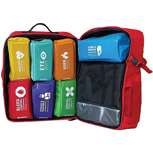 Modulator Carrying Case Rugged (Backpack) First Aid - Red Weather Resistant - Shoulder Strap, Waist Strap - 18" Height x 11" Width x 13" Depth - 1 Each (M600B3)