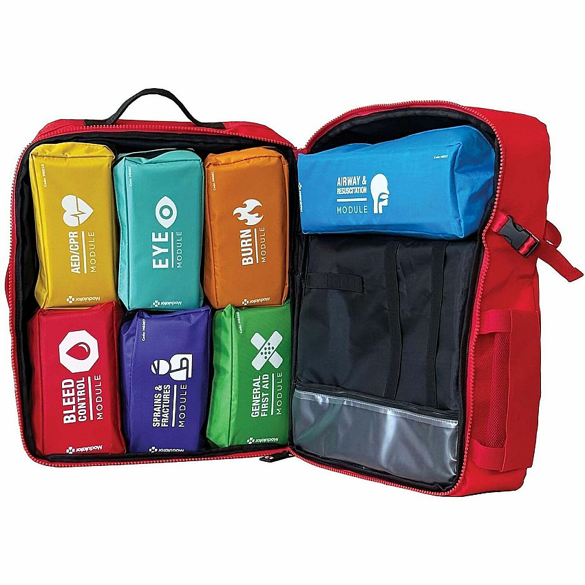 Modulator Carrying Case Rugged (Backpack) First Aid - Red Weather Resistant - Shoulder Strap, Waist Strap - 18" Height x 11" Width x 13" Depth - 1 Each (M600B3)