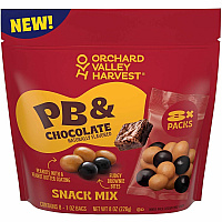 Orchard Valley Harvest Snack Box No Artificial Flavor - Chocolate Brownie, Crunchy Peanut Butter - 1 oz - 8/Bag - 16 / Carton (22002943)