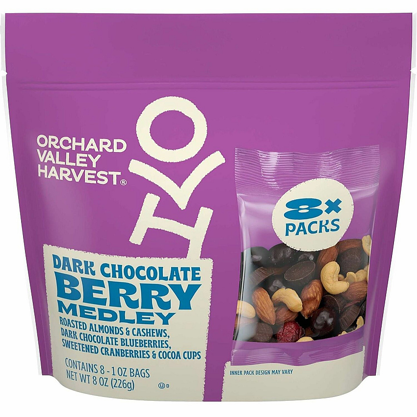 Orchard Valley Harvest Snack Box No Artificial Flavor - Dark Chocolate - 1 oz - 8/Bag - 16 / Carton (22002945)