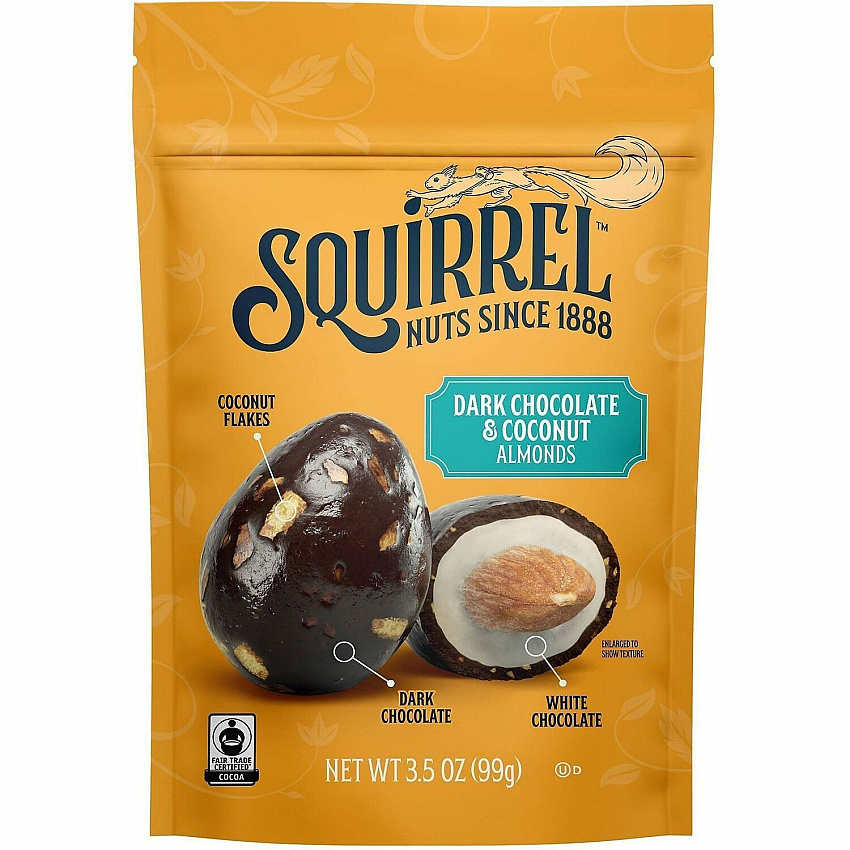 SQUIRREL Snack Box Gluten-free - Dark Chocolate & Coconut, White Chocolate - 3.50 oz - 6/Carton - 1 Carton (22002952)