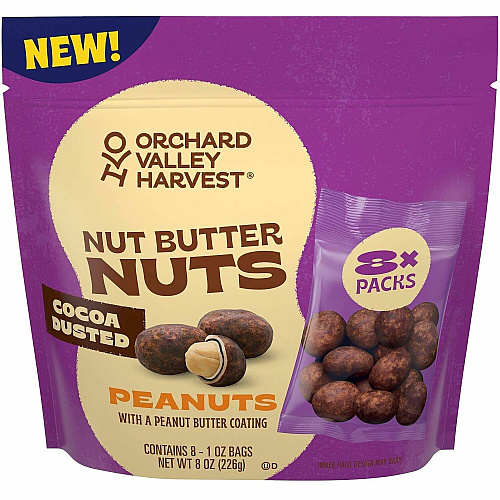 Orchard Valley Harvest Snack Box Cocoa, Crunchy Peanut Butter - 1 oz - 8/Bag - 16 / Carton (22002941)