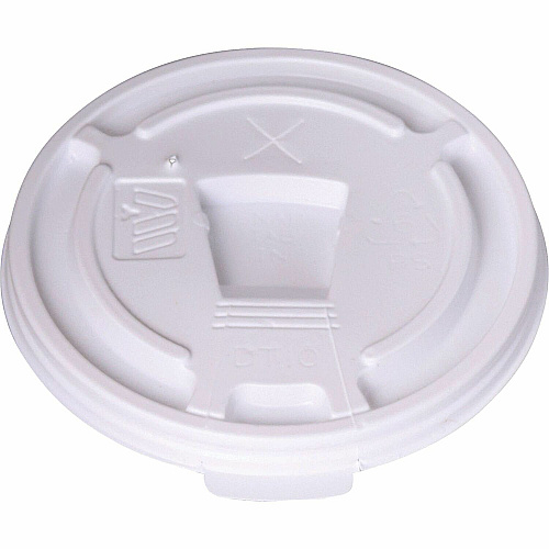 Genuine Joe&reg; Plastic Lids Reclosable Slot Plastic, 10/Carton (GJO222064)