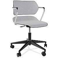 Acton Caster-Base Task Chairs Chrome Frame Color - 5-star Base - Black - Plastic, Fabric - Armrest - 1 Carton (2060)