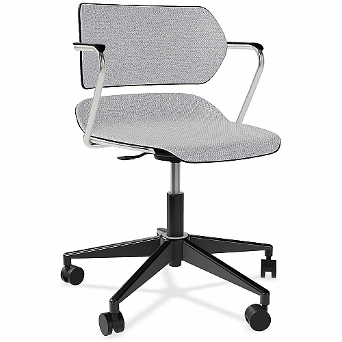 Acton Caster-Base Task Chairs Chrome Frame Color - 5-star Base - Black - Plastic, Fabric - Armrest - 1 Carton (2060)