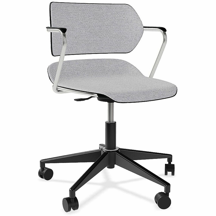 Acton Caster-Base Task Chairs Chrome Frame Color - 5-star Base - Black - Plastic, Fabric - Armrest - 1 Carton (2060)