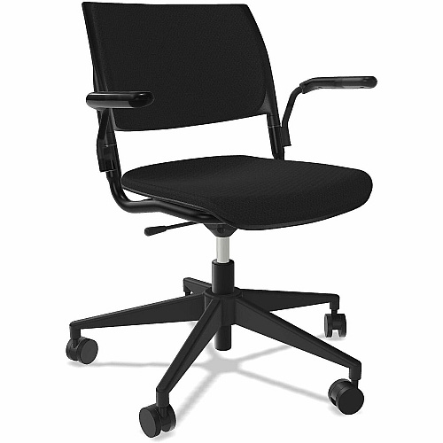 NIMA Swivel-Base Desk-Height Chairs Black Seat Color - Fabric Seat Material - Nero Frame Color - Steel Frame Material - Black - Plastic - Armrest - 1 Carton (1150)