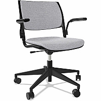 NIMA Swivel-Base Desk-Height Chairs Gray Seat Color - Fabric Seat Material - Nero Frame Color - Steel Frame Material - Black - Plastic - Armrest - 1 Carton (1160)