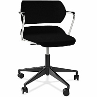 Acton Caster-Base Task Chairs Chrome Frame Color - 5-star Base - Black - Plastic, Fabric - Armrest - 1 Carton (2050)