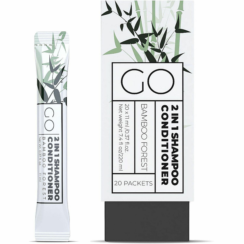 Go Mouthwash Go Essentials Travel-Size 2-in-1 Shampoo/Conditioner Packets (SC20)