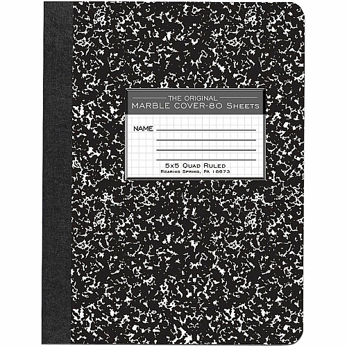 Roaring Spring Quad-Ruled Composition Notebooks 80 Sheets - 160 Pages - Sewn/Tapebound - Both Side Ruling Surface - Quad Ruled Front Ruling - Red Margin - 15 lb Basis Weight - 9 3/4" x 7 1/2" Sheet Size - 9.8" Width x 7.5" Depth - White Paper -  (77227CT)