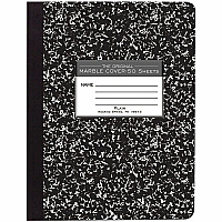 Roaring Spring Unruled Paper Composition Book 50 Sheets - 100 Pages - Plain - Sewn/Tapebound - Unruled Front Ruling - 15 lb Basis Weight - 9 3/4" x 7 1/2" Sheet Size - 9.8" Width x 7.5" Depth - White Paper - Black Marble Board Cover - Hard Cover (77260CT)