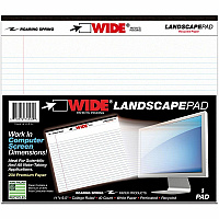 Roaring Spring Wide Landscape White Writing Pads 40 Sheets - 80 Pages - Stapled/Tapebound - Both Side Ruling Surface - College Ruled Front Ruling - 0.28" Ruled - Red Margin - 20 lb Basis Weight - Legal - 11" x 9 1/2" Sheet Size - White Paper - W (74500CT)