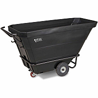 Royal Basket Trucks Tilt Trucks 0.50yd? Volume Capacity - Polyethylene, Plastic - 68" Length x 29" Width x 30" Depth x 36" Height - Steel Frame - Black - 1 Each (R05RGXTTT4R1)