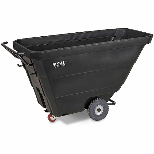 Royal Basket Trucks Tilt Trucks 0.50yd? Volume Capacity - Polyethylene, Plastic - 68" Length x 29" Width x 30" Depth x 36" Height - Steel Frame - Black - 1 Each (R05RGXTUT4R1)