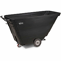 Royal Basket Trucks Tilt Trucks 1yd? Volume Capacity - Polyethylene, Plastic - 78" Length x 33" Width x 37" Depth x 43" Height - Steel Frame - Black - 1 Each (R10RGXTUT5R1)