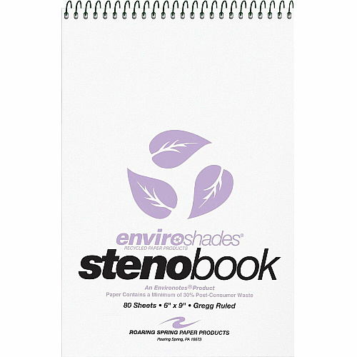 Roaring Spring Enviroshades Gregg-Ruled Steno Book (12264CT)